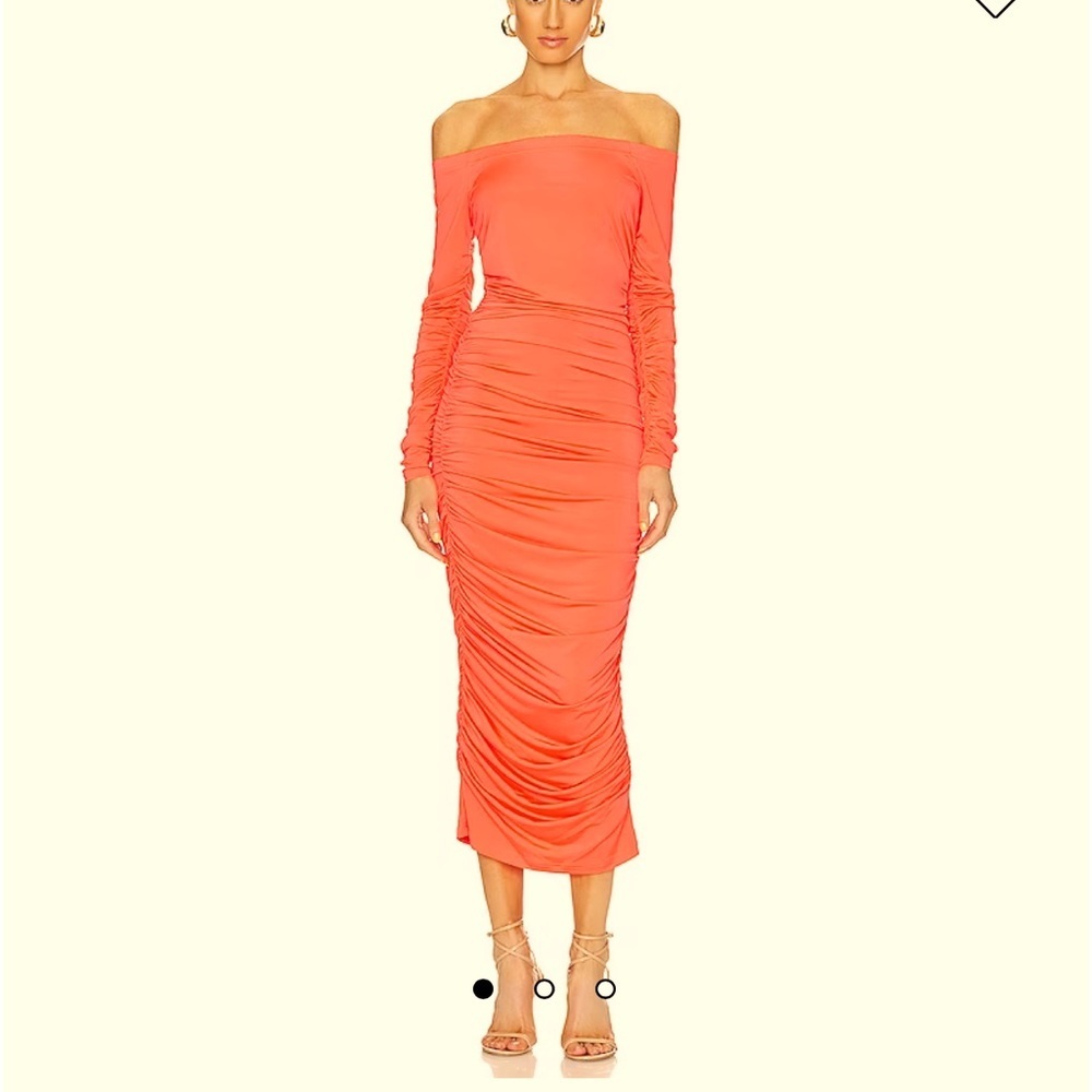L'agance Kamali Runched Off The Shoulder Dress.